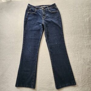 St Johns Bay‎ Bootcut Jeans Womens 12 Dark Wash Stretch Flap Pocket 31W 29.5L
